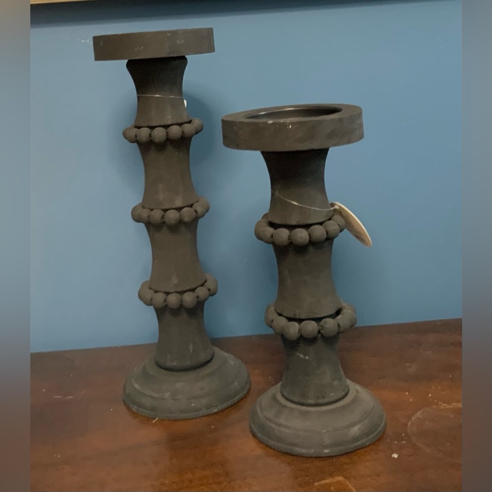 Elegant Gray Candle Holders